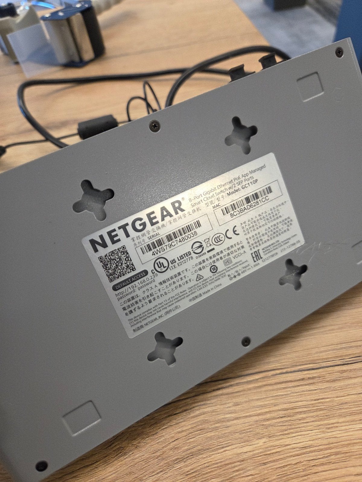 NETGEAR GC110P 8-Poort Gigabit PoE Smart Cloud Switc, Ophalen of Verzenden, Gebruikt