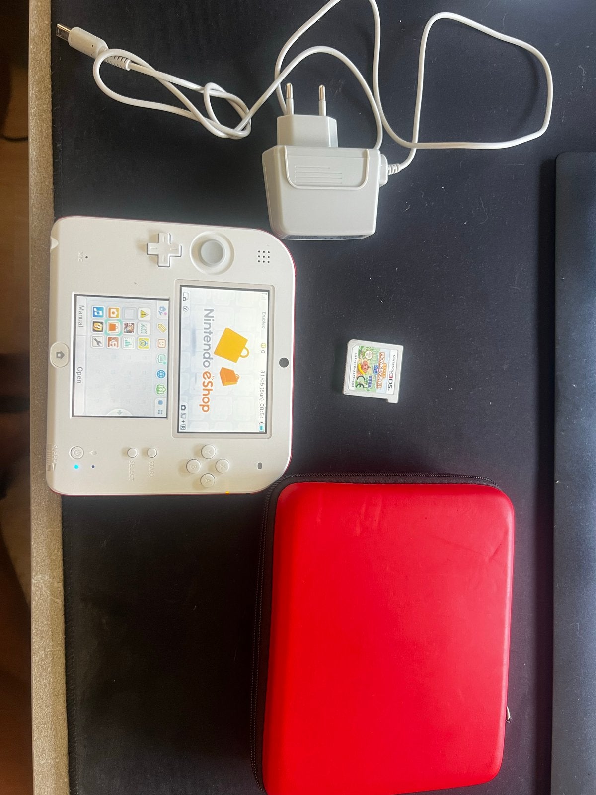 2DS compleet - nette staat met hoes, oplader en game, Wit, 2DS, Ophalen of Verzenden, Gebruikt