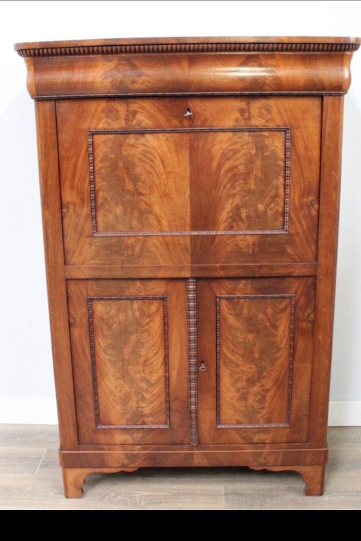 Gave, antieke, wortelnotenhouten kast/ secretaire, Ophalen