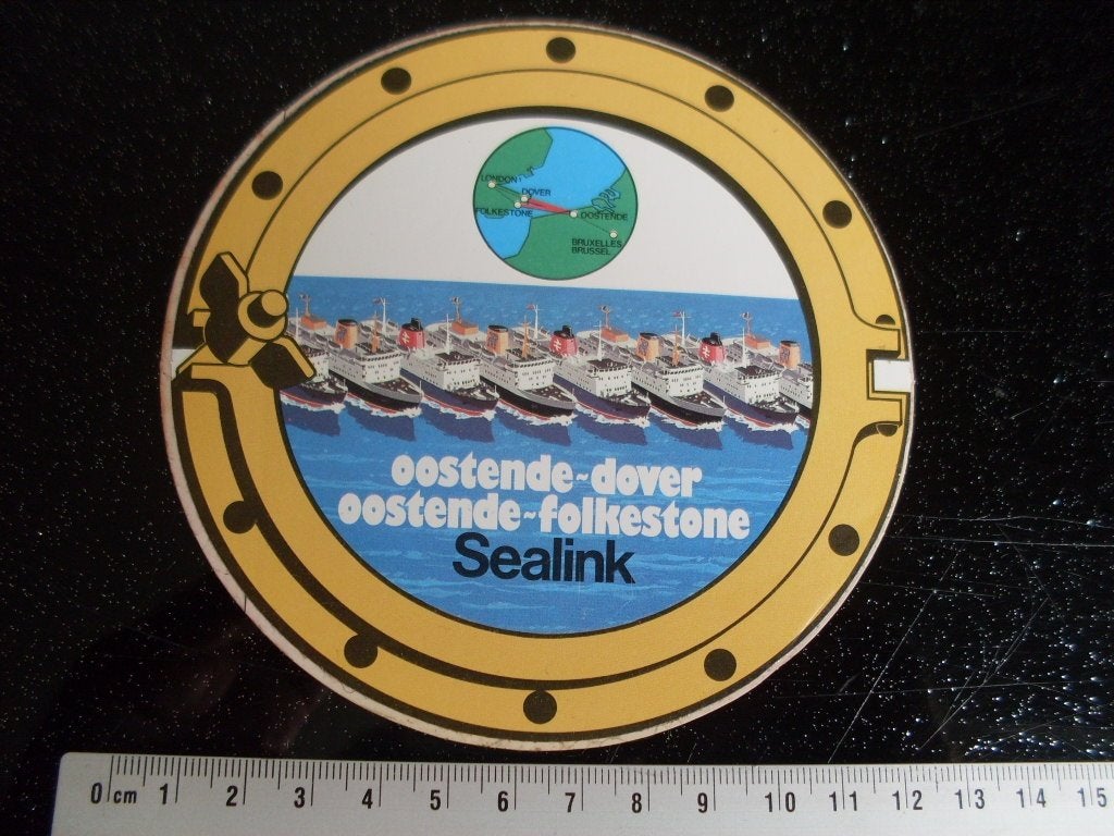 sticker Sealink logo oostende dover folkestone ferries, Verzenden, Zo goed als nieuw, Bedrijf of Vereniging