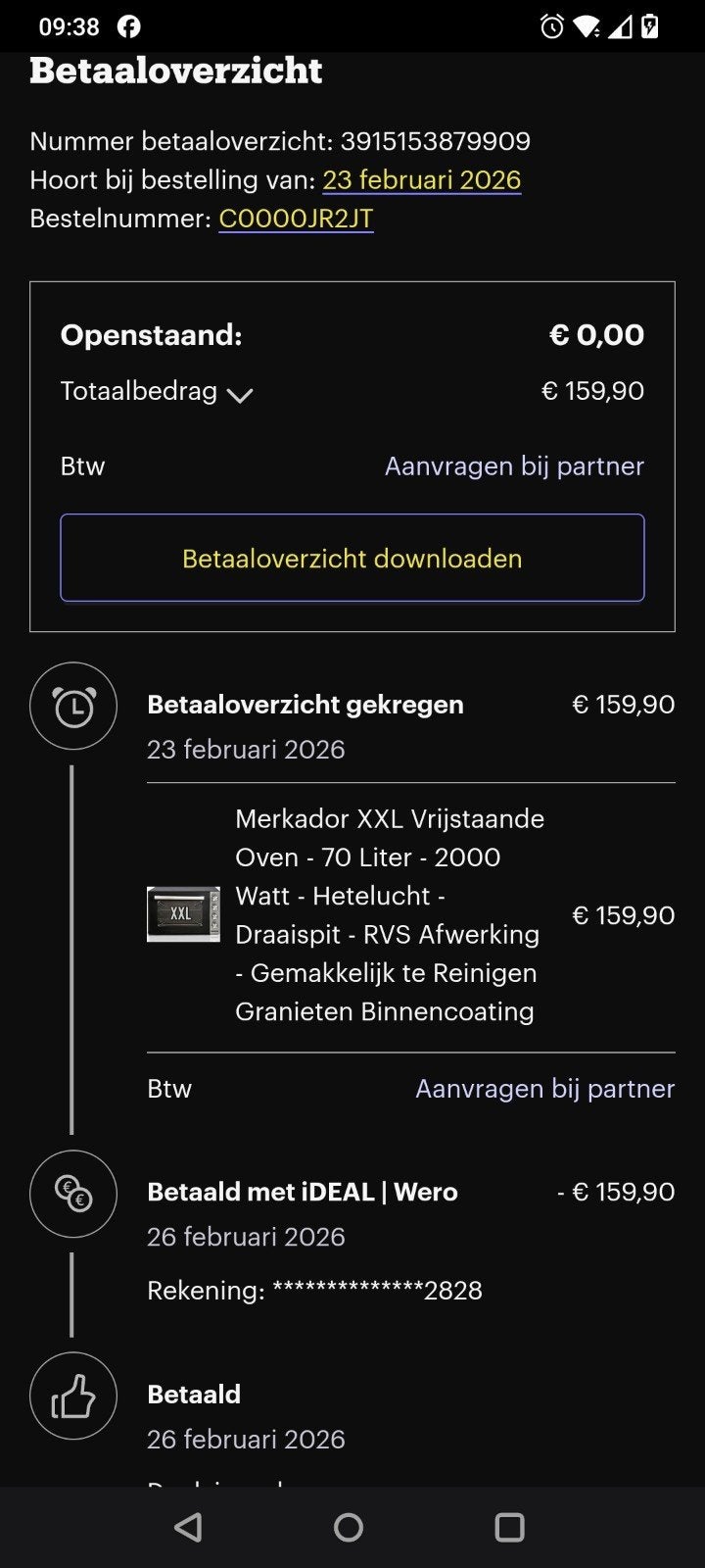 Merkador XXL Vrijstaande Oven - 70 Liter - 2000 Watt, Ophalen, 45 tot 50 cm, Hete lucht, 60 cm of meer