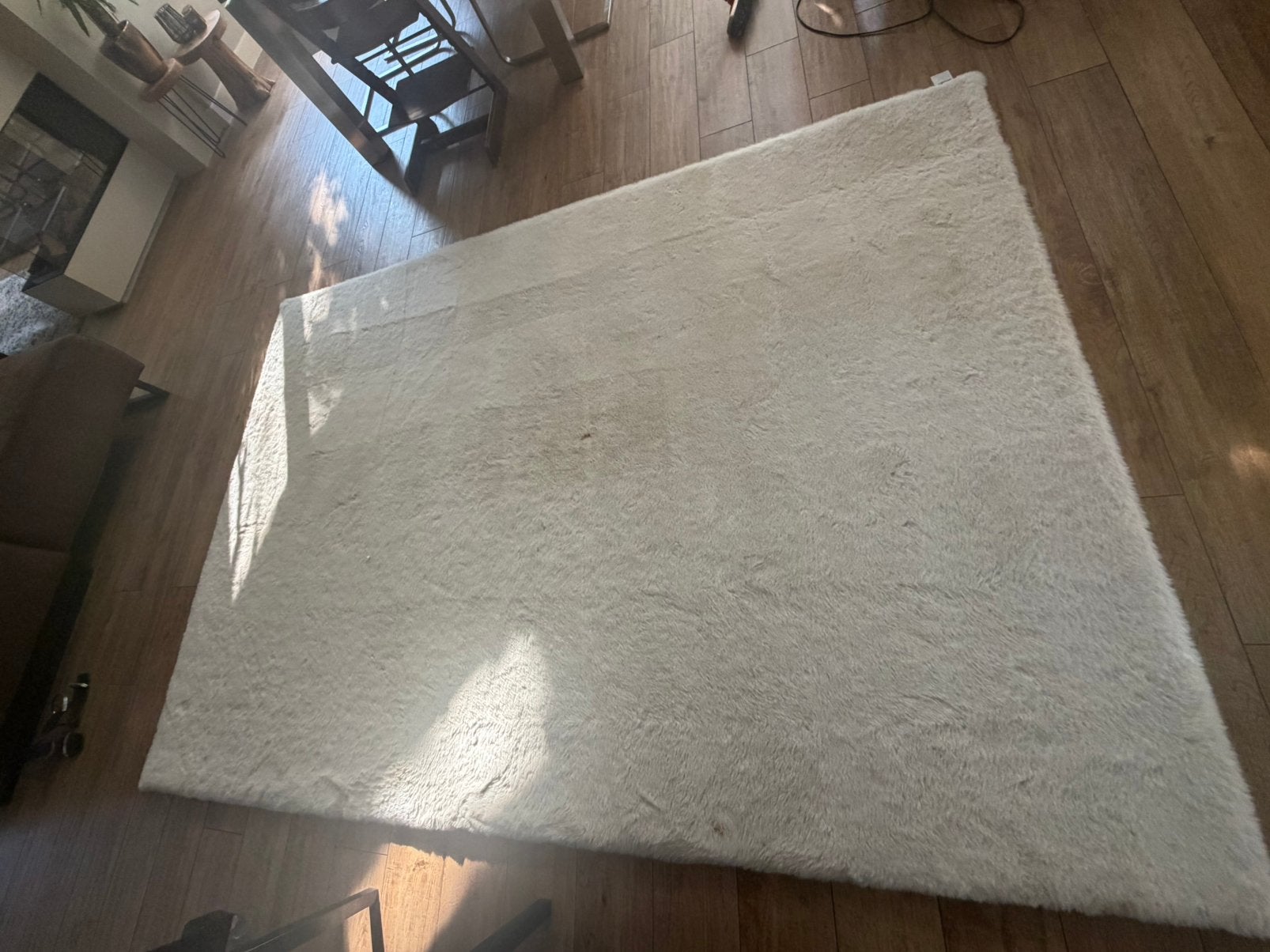 Superzacht wit hoogpolig vloerkleed–Tapeso Comfy(200x290 cm), Ophalen, Zo goed als nieuw, Rechthoekig, 200 cm of meer