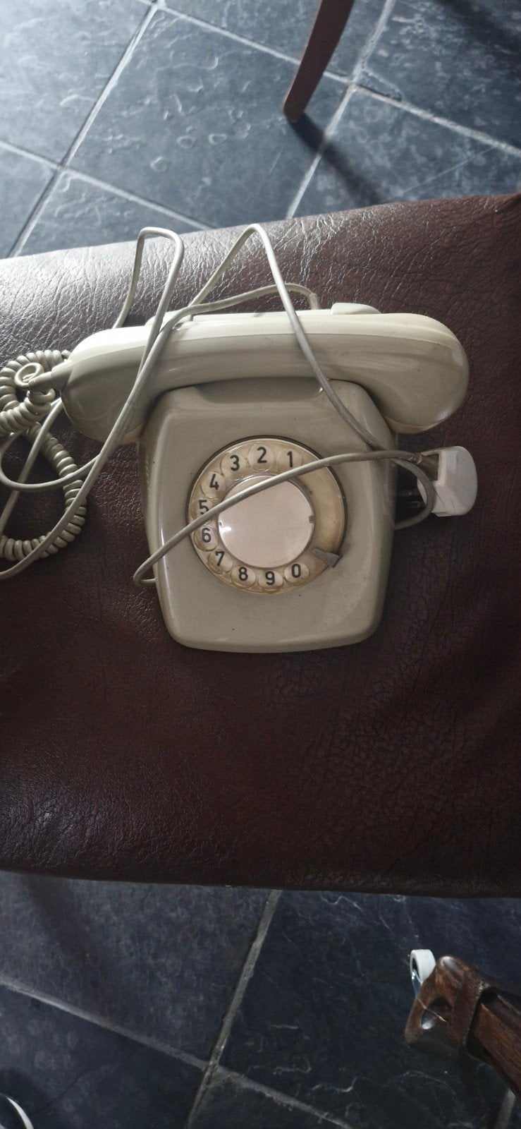 Vintage PTT Telefoon met Draaischijf - Grijs, Ophalen of Verzenden