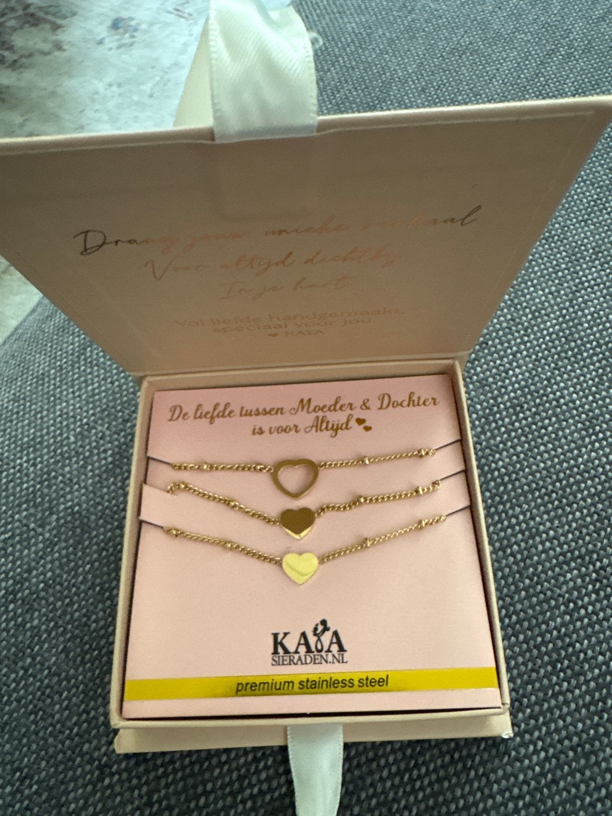 KAYA Sieraden Moeder & Dochter Armbanden Goud, Staal, Nieuw, Ophalen of Verzenden, Met bedels of kralen