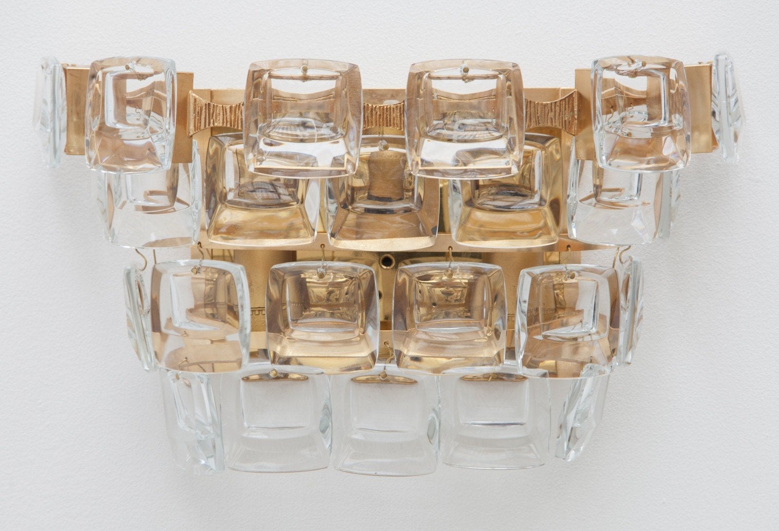set van 2 wandlampen Palwa goud brutalist mid century 60s, Ophalen of Verzenden, Glas