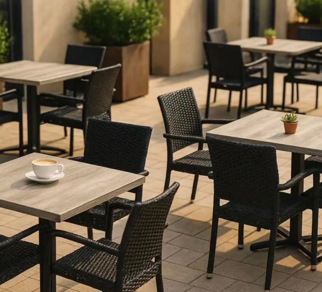 Nieuwe Tafelbladen Terras Tafels Horeca - Iceland Creme, Tuin en Terras, Tuintafels, Ophalen, Nieuw, Rechthoekig, Overige materialen