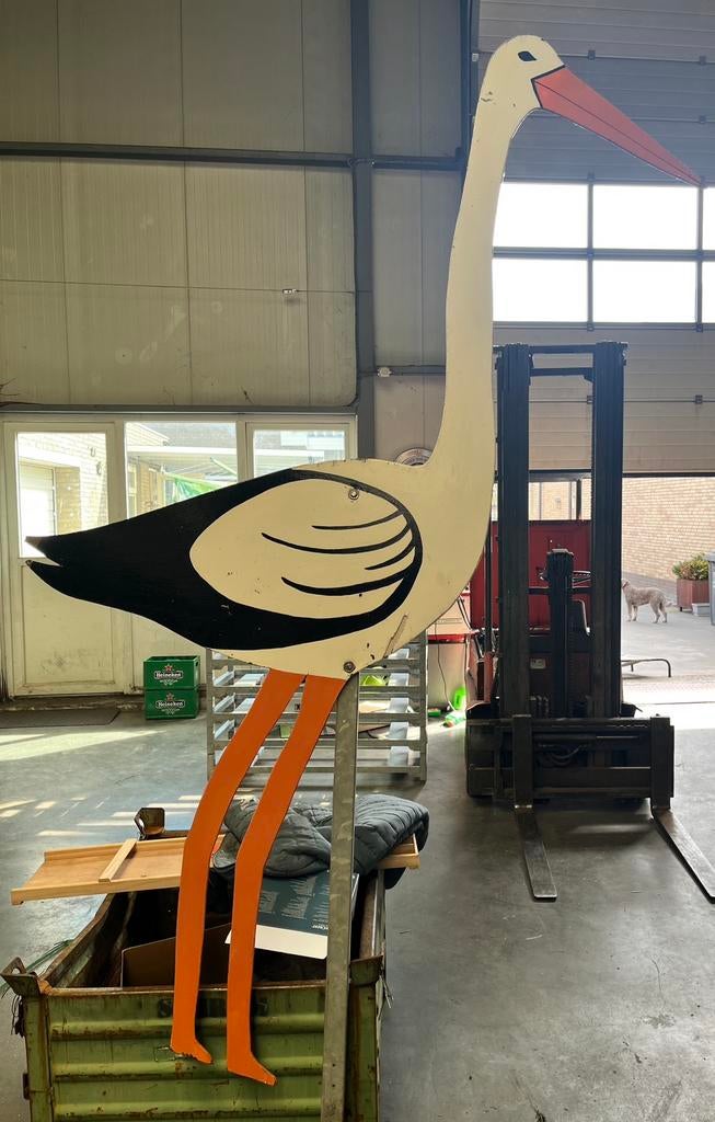 Houten ooievaar voor geboorte 2m50, Ophalen, Zo goed als nieuw, Geboortebord