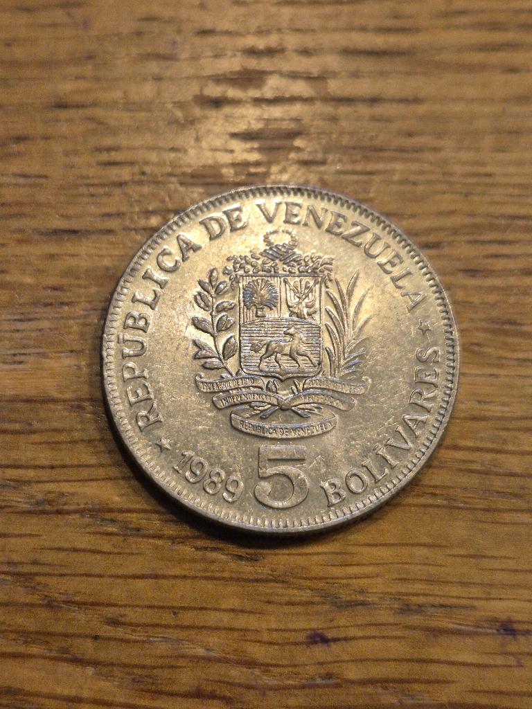 Venezuela - 5 Bolivar 1989, Verzenden, Zuid-Amerika, Losse munt
