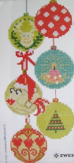 Borduurpatroon  Kerst ballen  nr 9861, Verzenden, Nieuw, Handborduren, Patroon