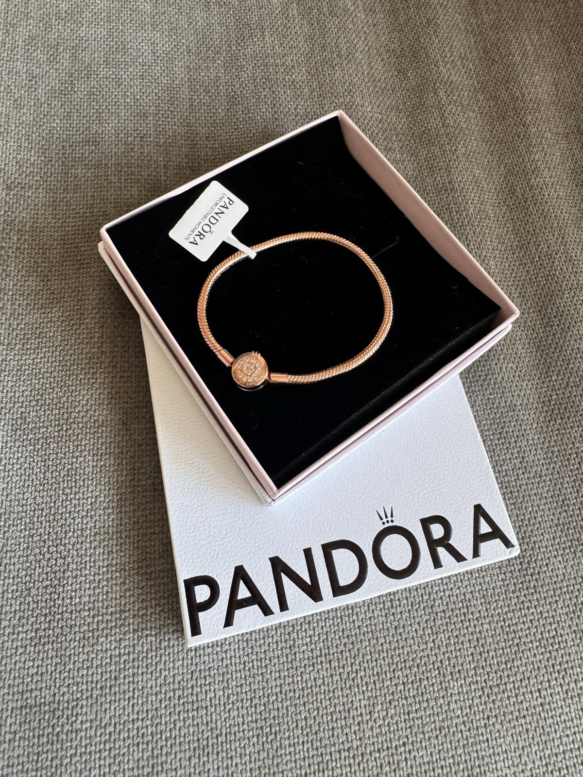 Pandora Rosé Gouden Armband 18 cm, Overige materialen, Nieuw, Ophalen of Verzenden, Roze