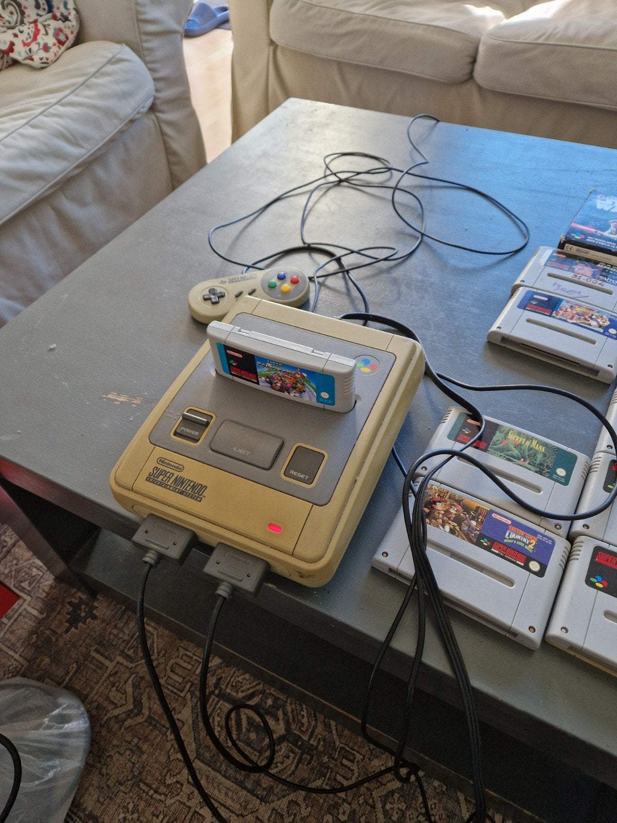 Super Nintendo SNES met 11 spellen en 2 controllers, Spelcomputers en Games, Ophalen, Gebruikt, Met 2 controllers, Met games
