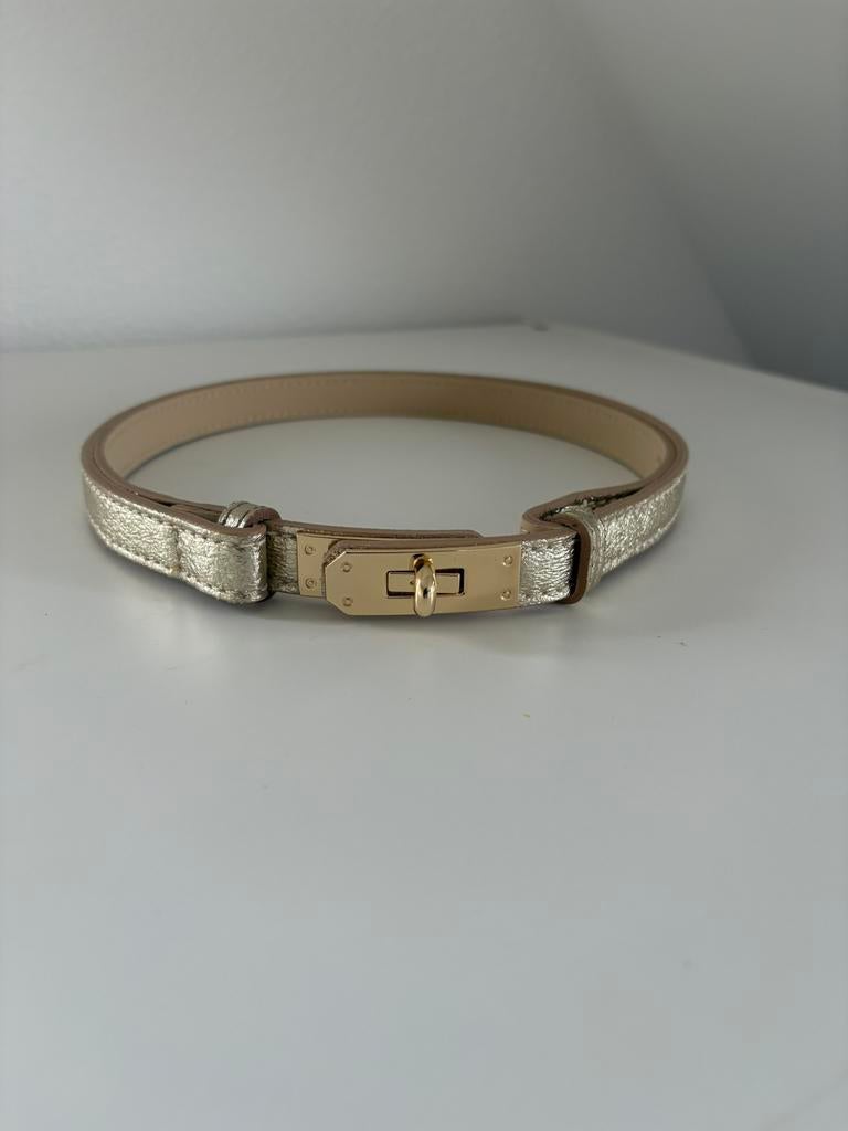 Nieuwe riem Kelly goud leer Vera Pelle, 8226 TB, Lelystad, Minder dan 3 cm, Overige kleuren, Echt leder