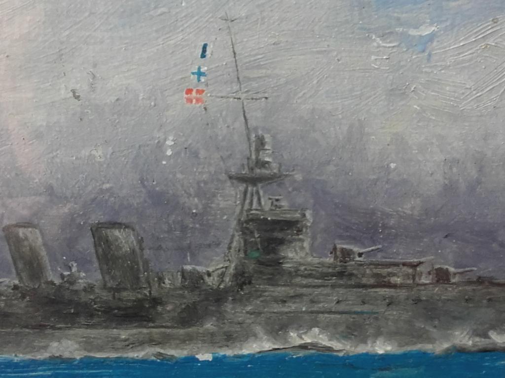 Mooi oud Engels ingelijst schilderij met een oorlogsschip., Antiek en Kunst, Ophalen of Verzenden