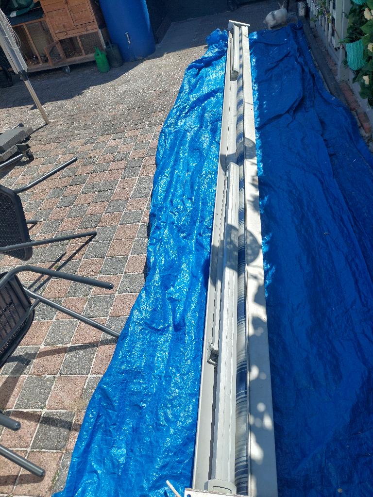 T.K. elektrisch zonnescherm, Tuin en Terras, Ophalen, Gebruikt, 450 cm of meer, Elektrisch
