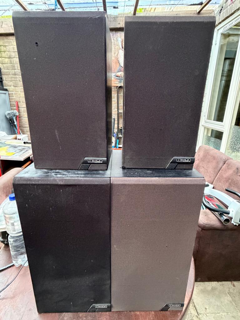 Mission luidsprekers - Set van 4 (Made in England), Ophalen of Verzenden, Gebruikt, Front, Rear of Stereo speakers, Overige merken