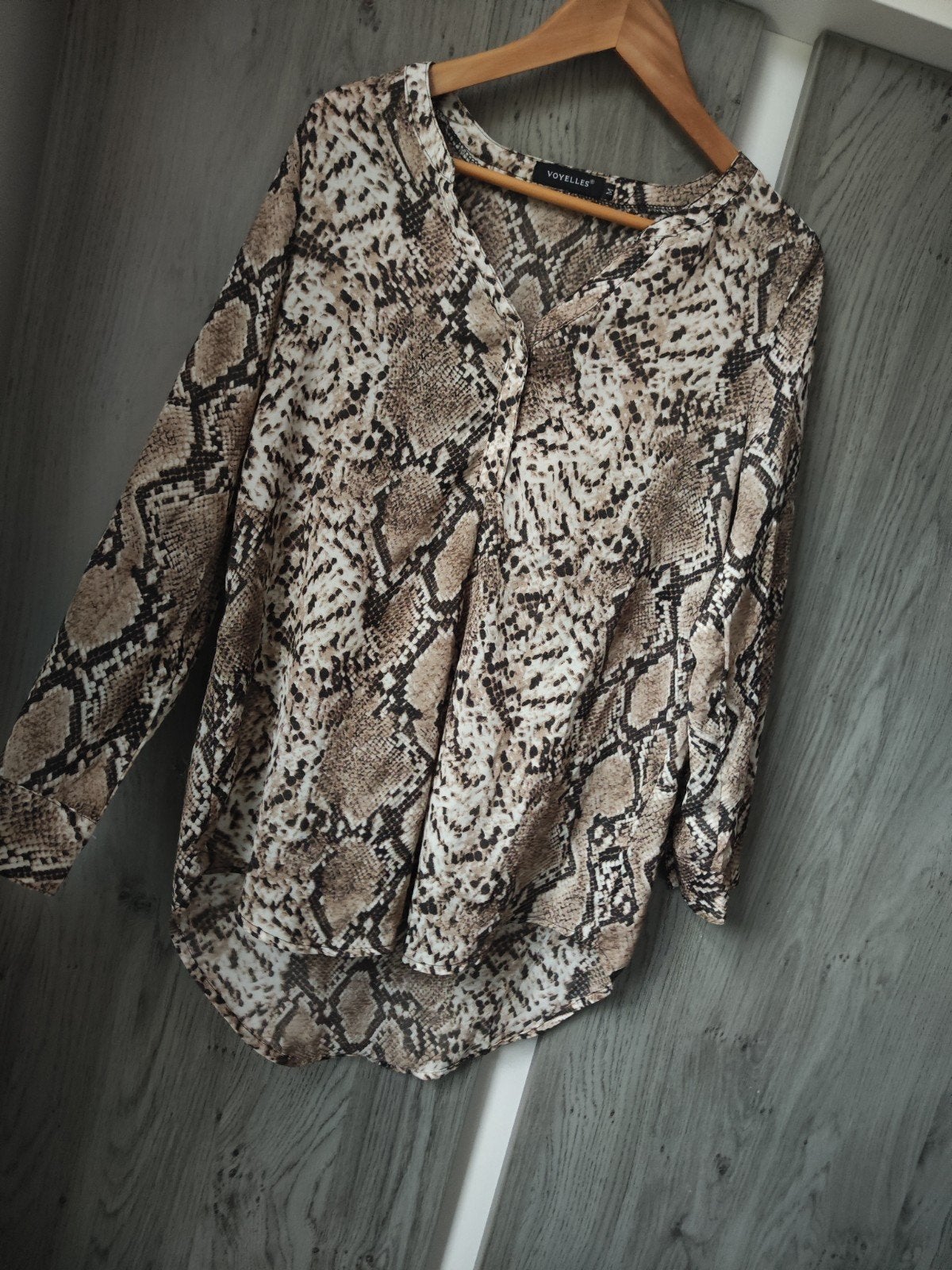 Voyelles Blouse met Slangenprint - Maat M, Kleding | Dames, Maat 38/40 (M), Bruin, Ophalen of Verzenden, Zo goed als nieuw