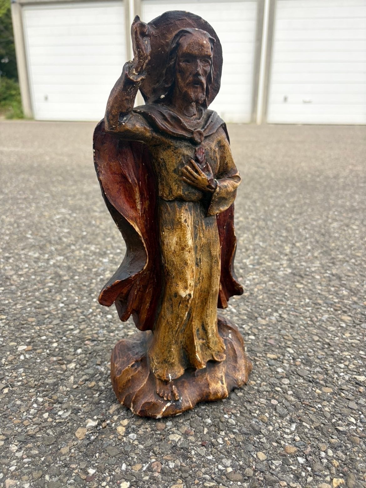 Vintage religieus beeld van Christus, Antiek en Kunst, Kunst | Beelden en Houtsnijwerken, Gips, Ophalen of Verzenden, 20 - 50 cm
