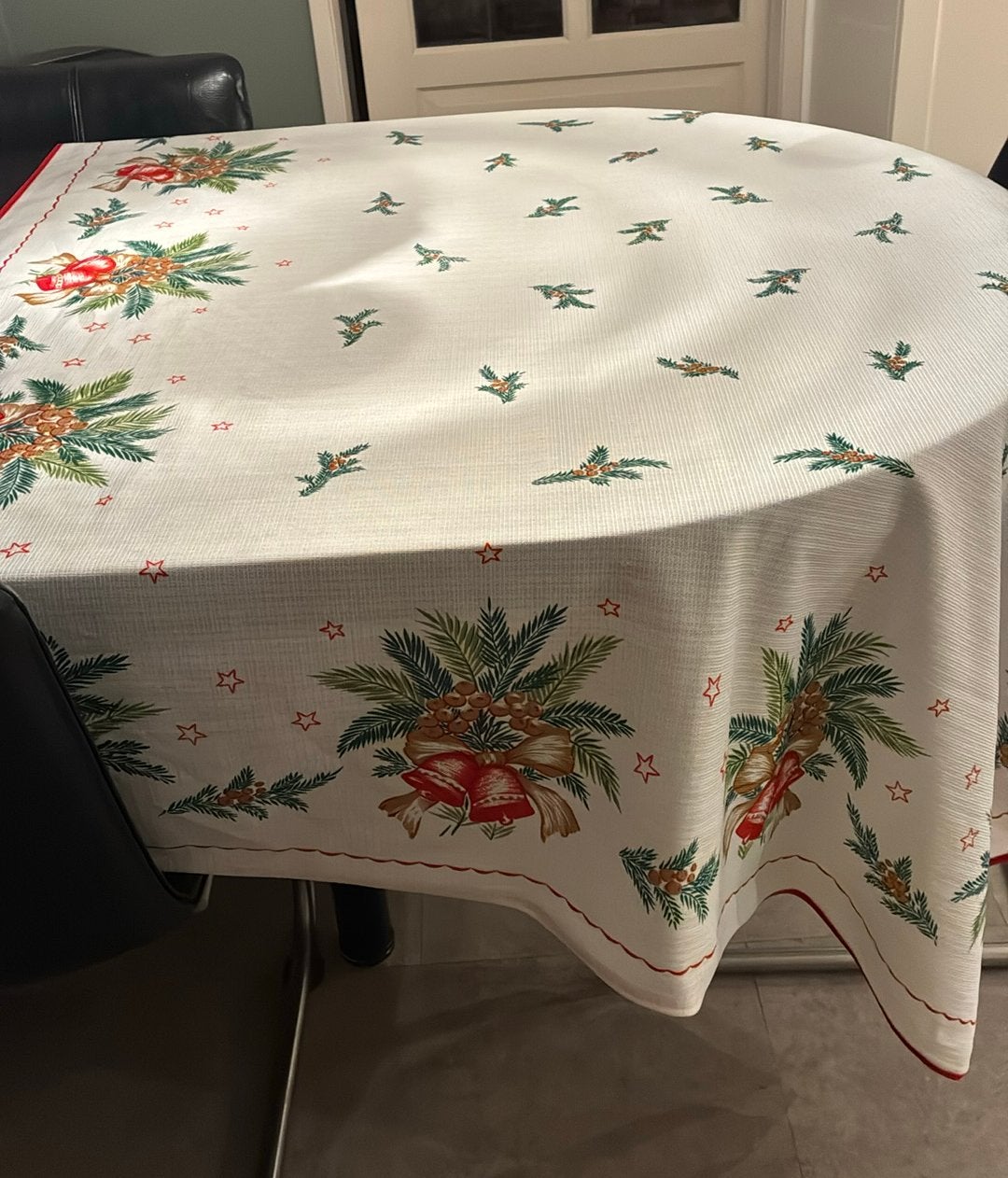 Vintage kersttafelkleed plm 1.65x1.50 cm, Diversen, Gebruikt, -, -, Ophalen of Verzenden