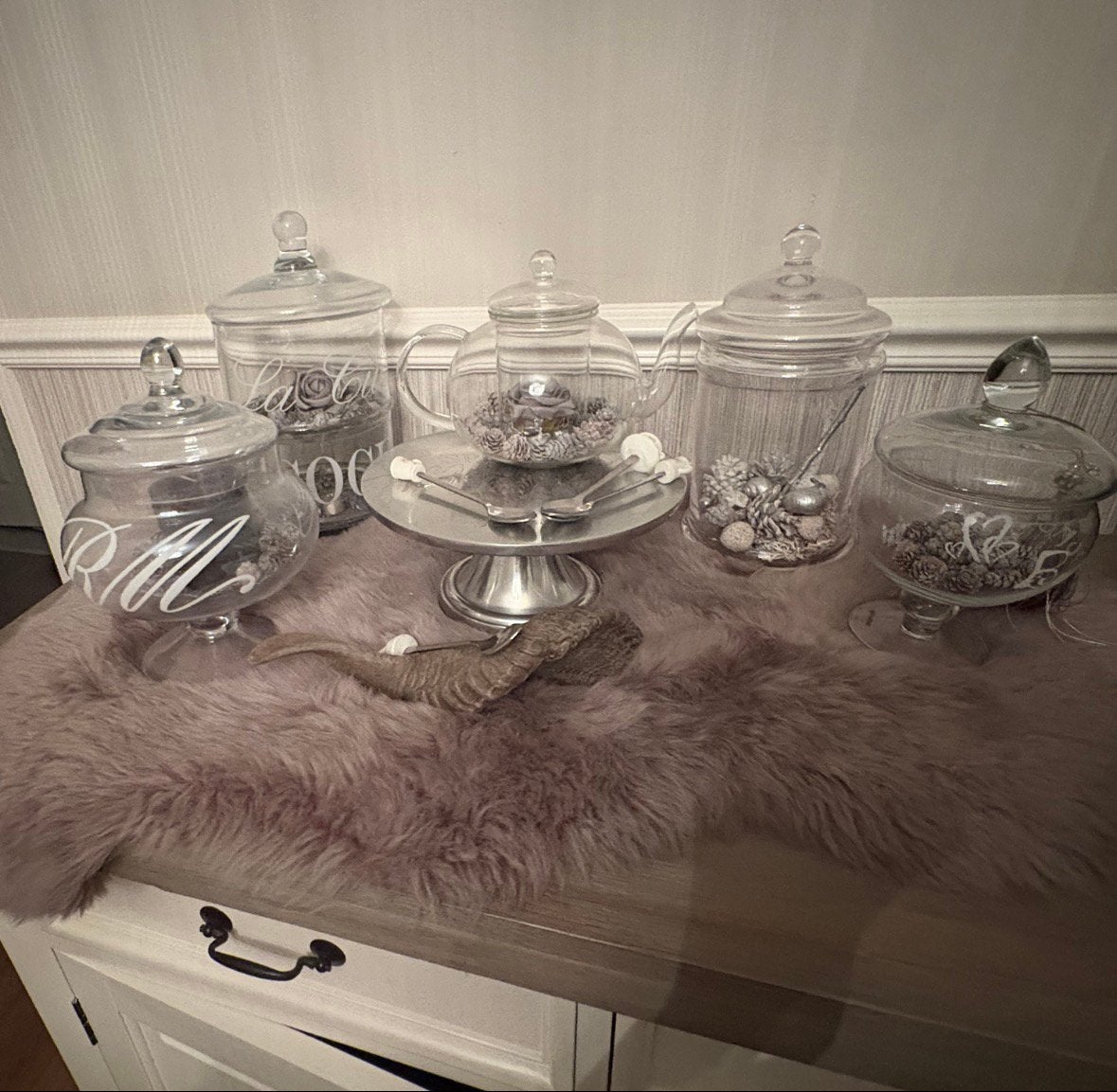 Riviera Maison glazen potten set, Verzamelen, Ophalen, Zo goed als nieuw, Overige typen