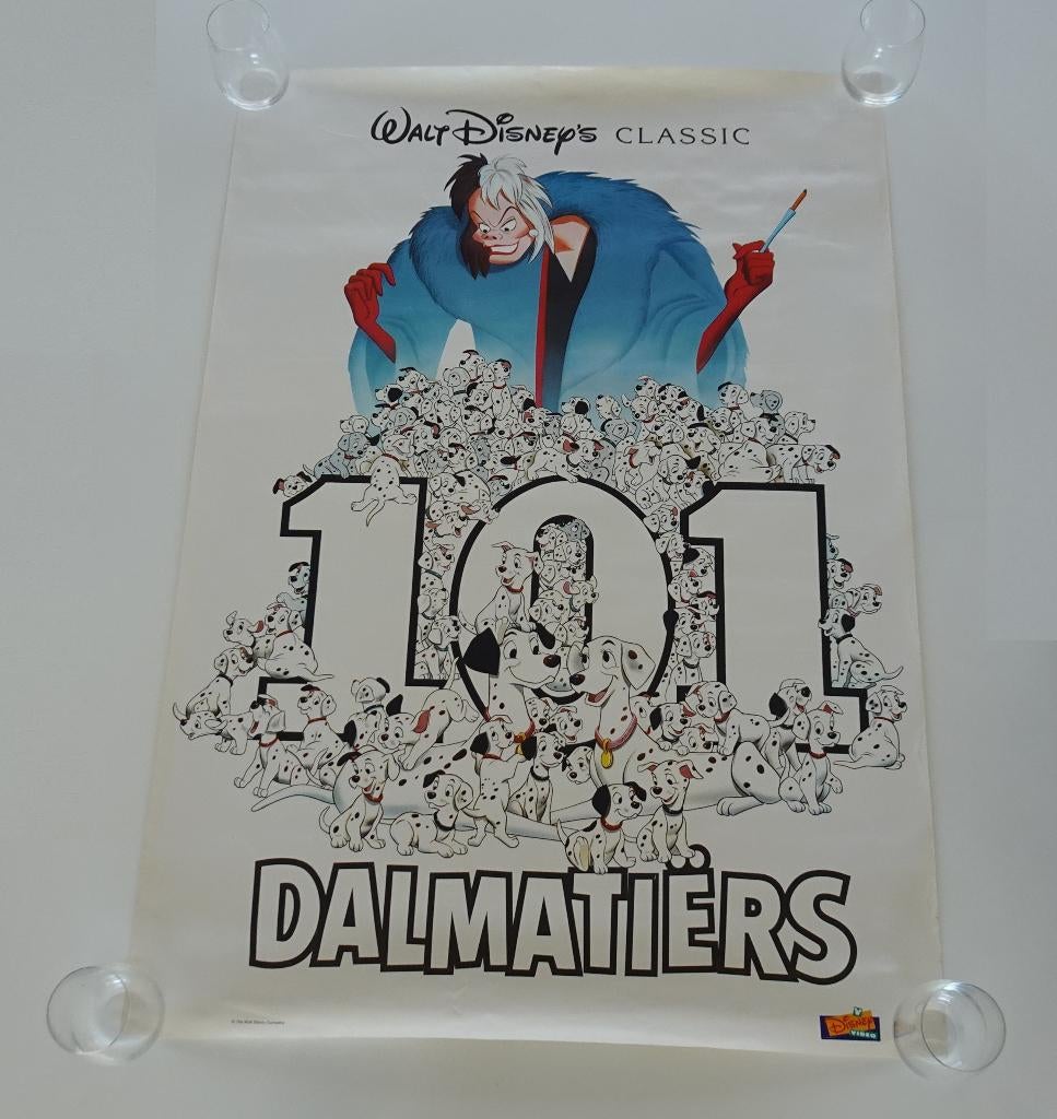 Vintage Walt Disney Poster van de 101 Dalmatiërs - jaren 90, Ophalen, Rechthoekig Staand, Zo goed als nieuw, A1 t/m A3
