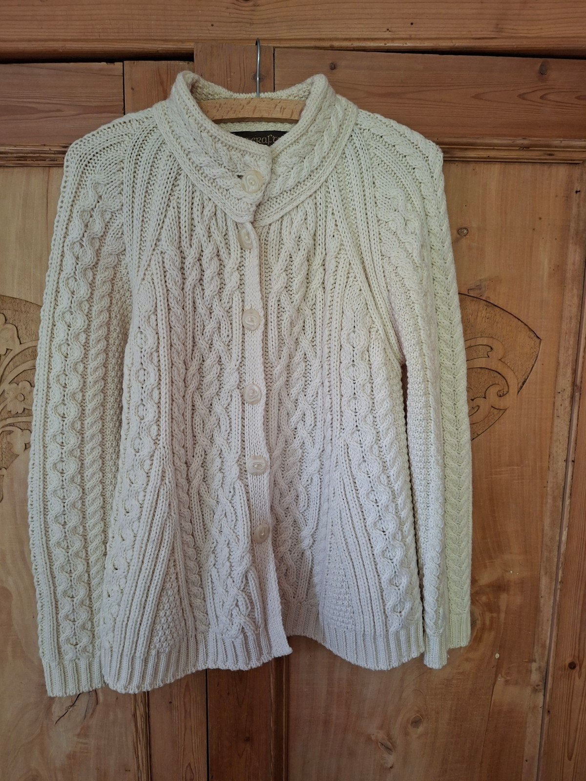 Inis Crafts Ierse Merino Wollen Vest - Crème, Maat XL, Inis Crafts, Ophalen of Verzenden, Zo goed als nieuw
