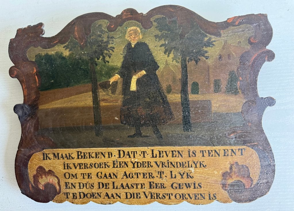 antiek uitvaartpaneel ,uitnodiging begrafenisstoet,18e eeuw, Verzenden