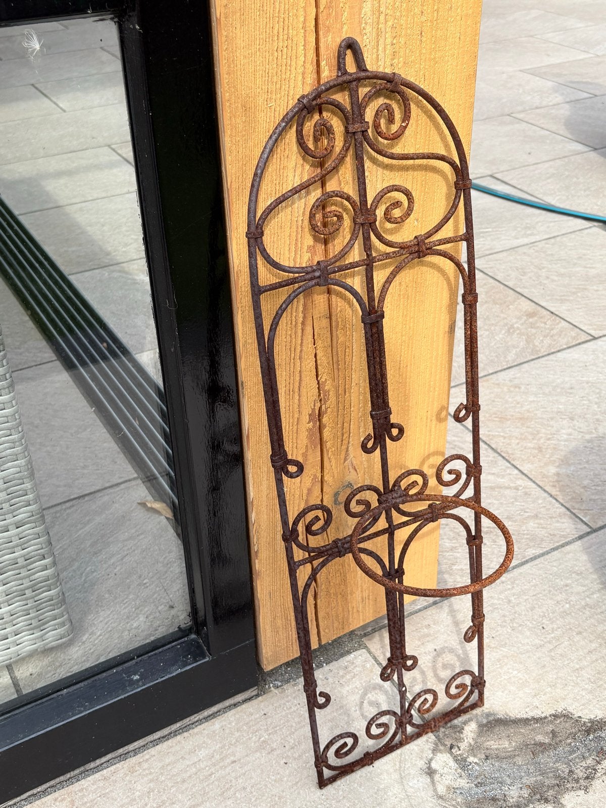 Decoratieve roestkleurige plantenhouder 70-75 cm, Ophalen of Verzenden