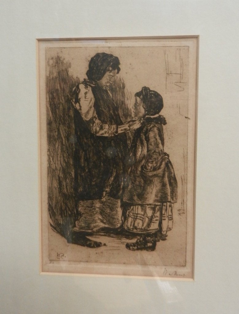 Ets Aankleden Willem de Zwart (1862-1931) vW23 hxb 26x17 cm, Antiek en Kunst, 26 cm, Dagelijks leven, Ets, Met monogram