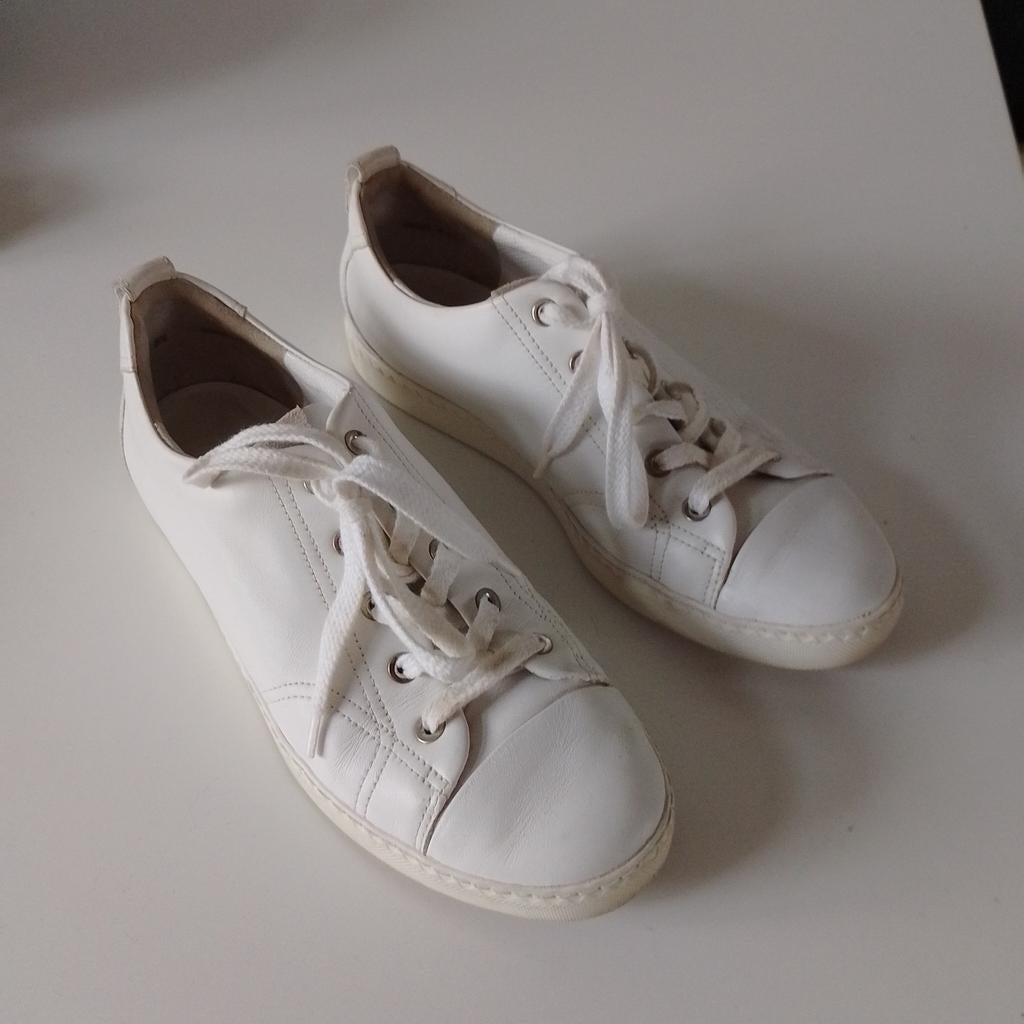 Wit leren sneakers gympen Paul Green 38 / 39, Verzenden, Wit, Paul Green, Sneakers of Gympen