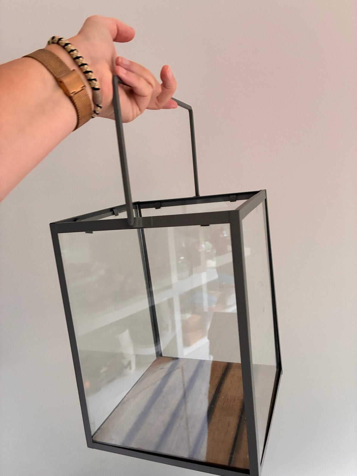 Nieuw grijs stalen windlicht, Ophalen, Nieuw, Grijs, Metaal
