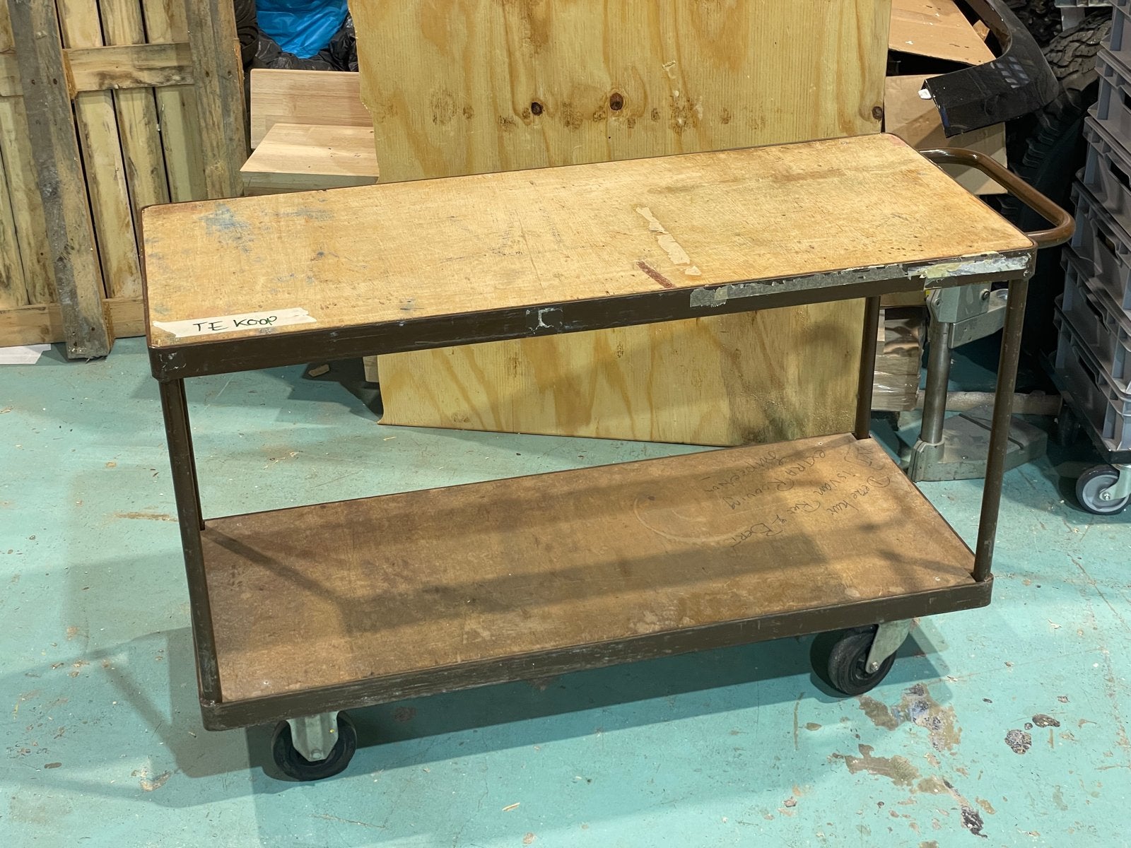 Stevige magazijnwagen / transportkar met 2 plateaus (BR 1 L), Minder dan 60 liter, Ophalen, Gebruikt, Transportkar