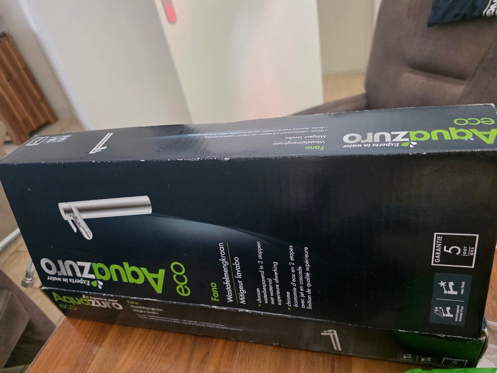 Aquazuro Eco Fano Wastafelkranen 2 stuks - Zo goed als nieuw, Ophalen of Verzenden, Zo goed als nieuw, Chroom, Kraan