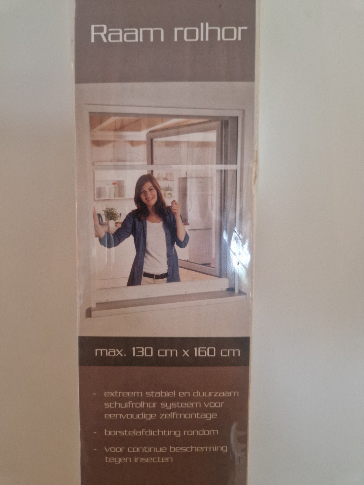 Raam rolhor - Nieuw in verpakking (Living Art) T.E.A.B., Doe-het-zelf en Verbouw, Deuren en Horren, Ophalen, 120 cm of meer, Hordeur