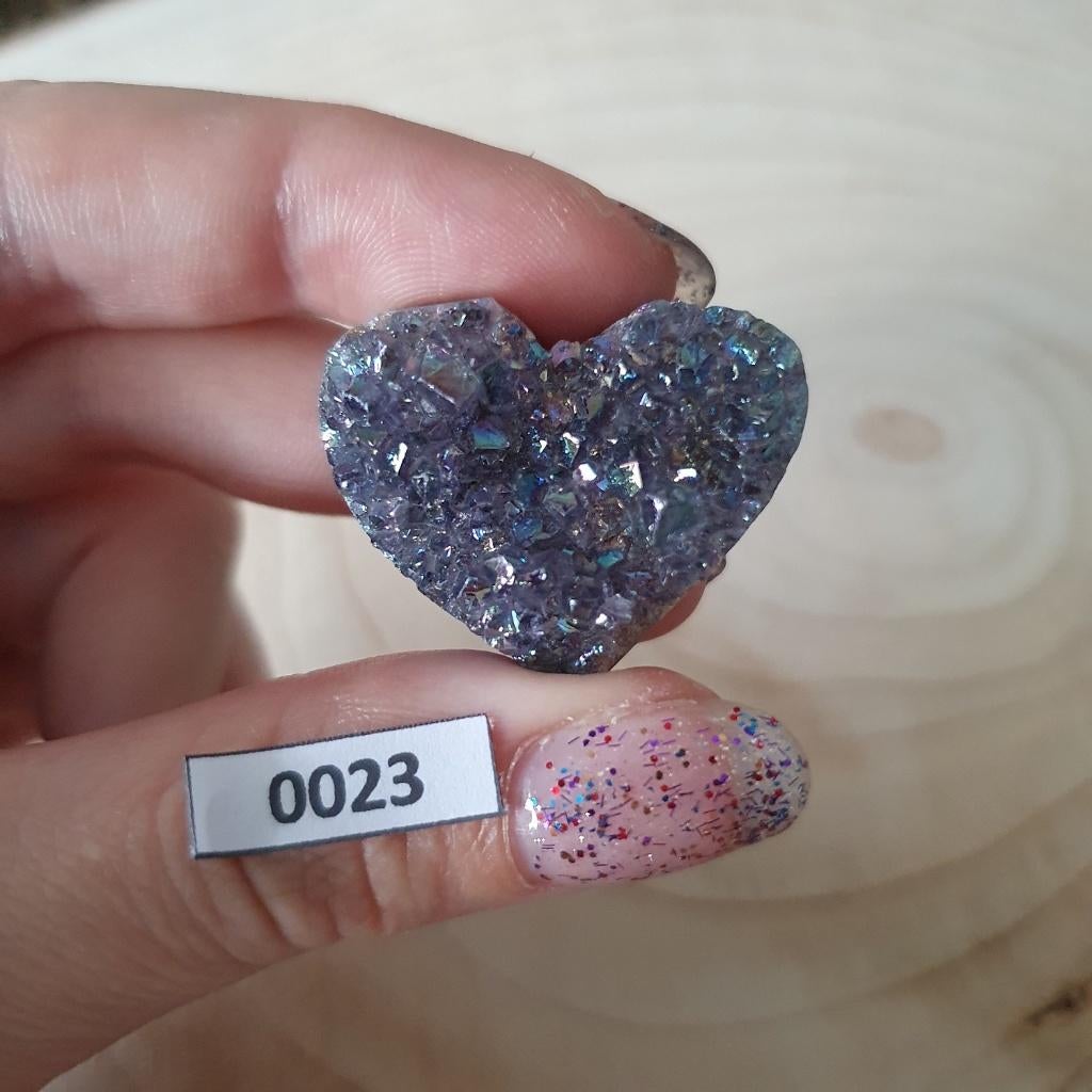 Edelsteen, Amethist hart ruw NR23, cadeau, verzamelen
