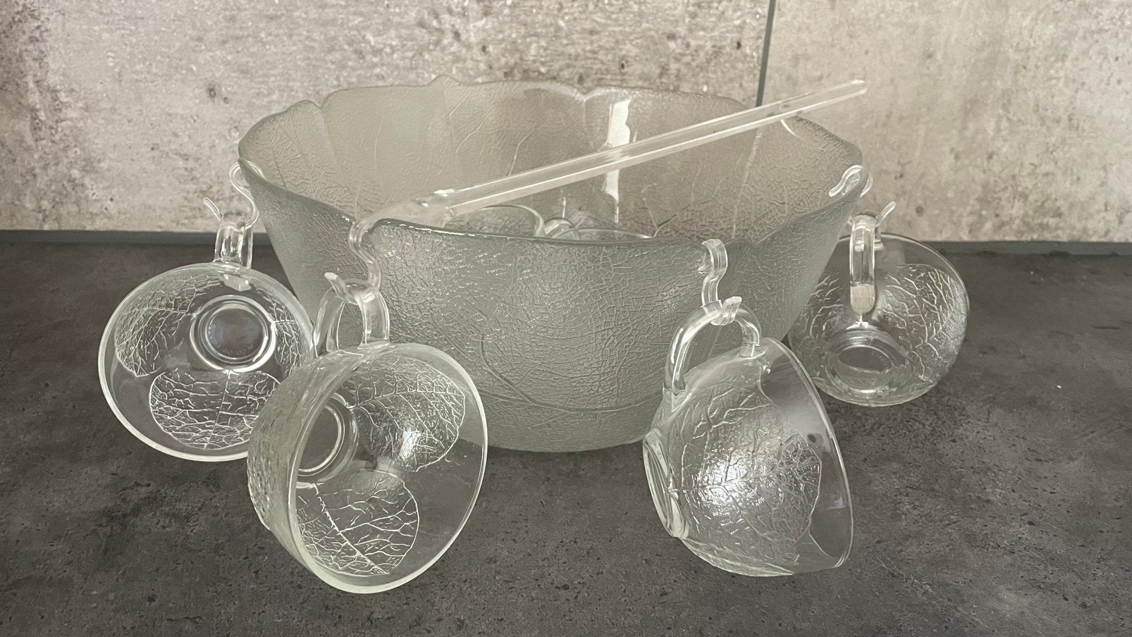 Bowlset: 7 kopjes met grote kom en lepel, Ophalen of Verzenden, Zo goed als nieuw