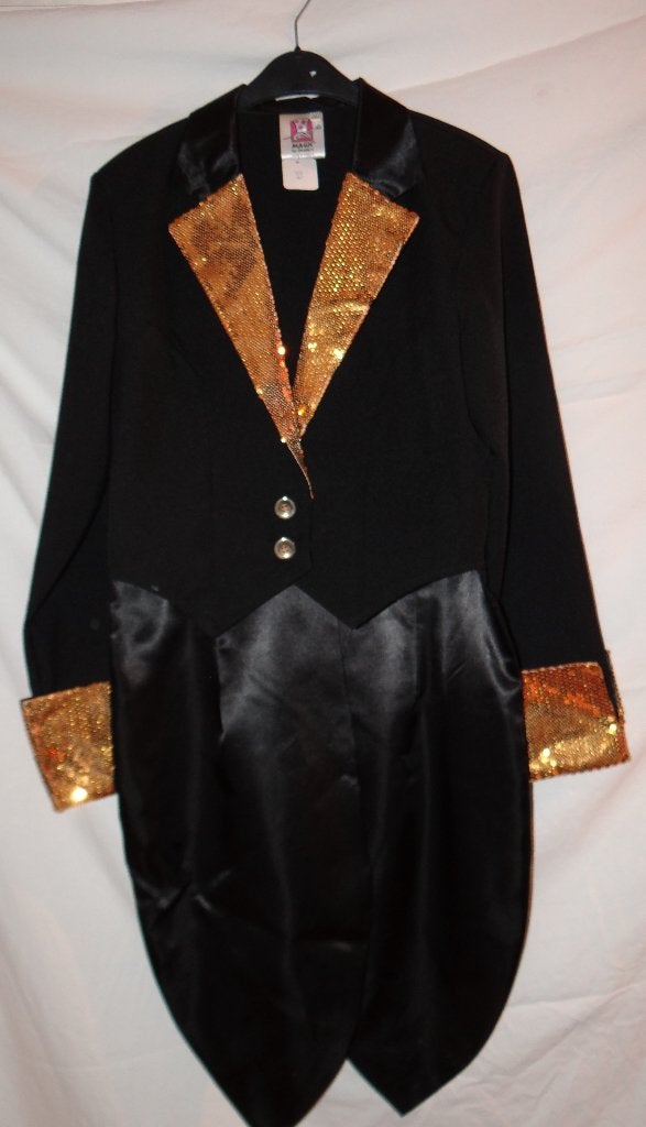 Leuke zwart/gouden SLIPJAS/PARTY jas/CARNAVAL jas, Kleding | Dames, Carnavalskleding en Feestkleding, Maat 38/40 (M), Carnaval