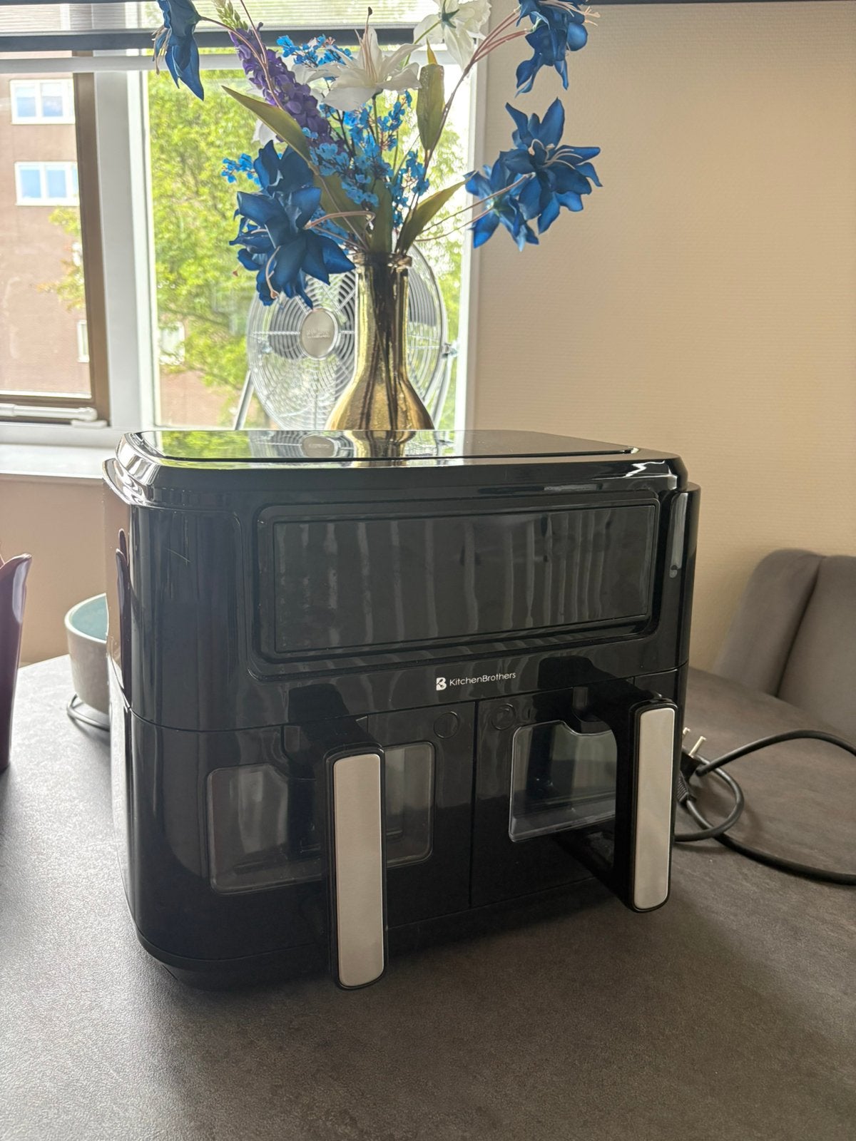 KitchenBrothers dubbele airfryer, Ophalen, Zo goed als nieuw, Airfryer XXL