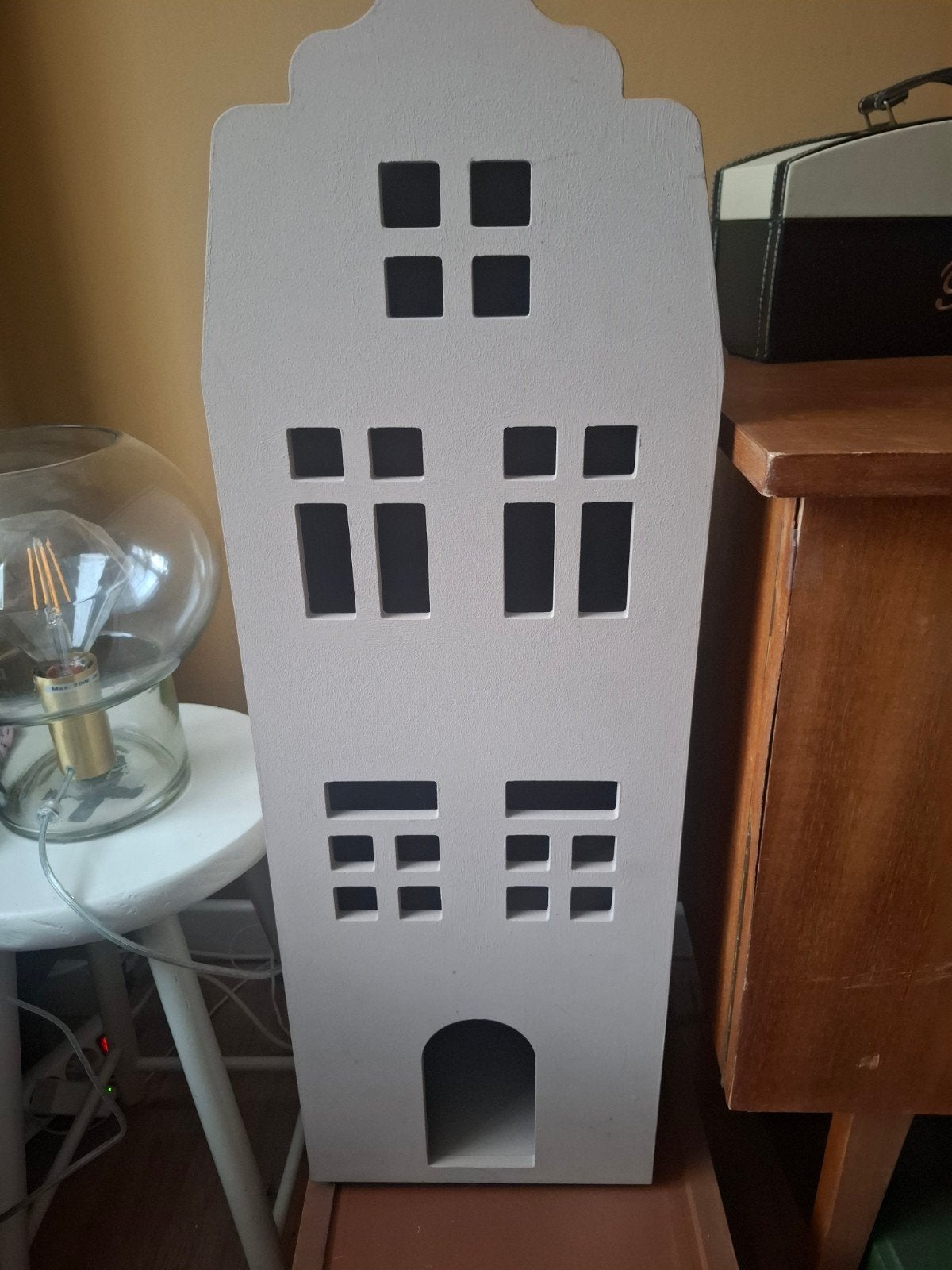 Decoratieve grachtenpand kast - Houten huisje, Ophalen