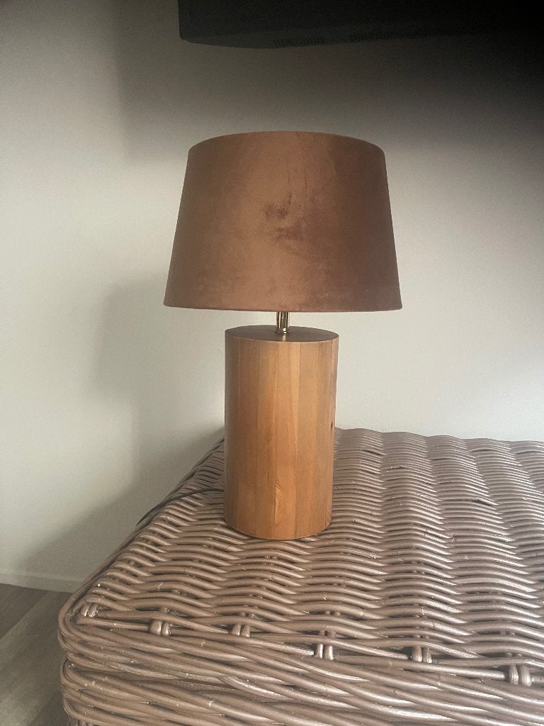 Tafellamp, 42 cm, Hout, Ophalen of Verzenden, Zo goed als nieuw