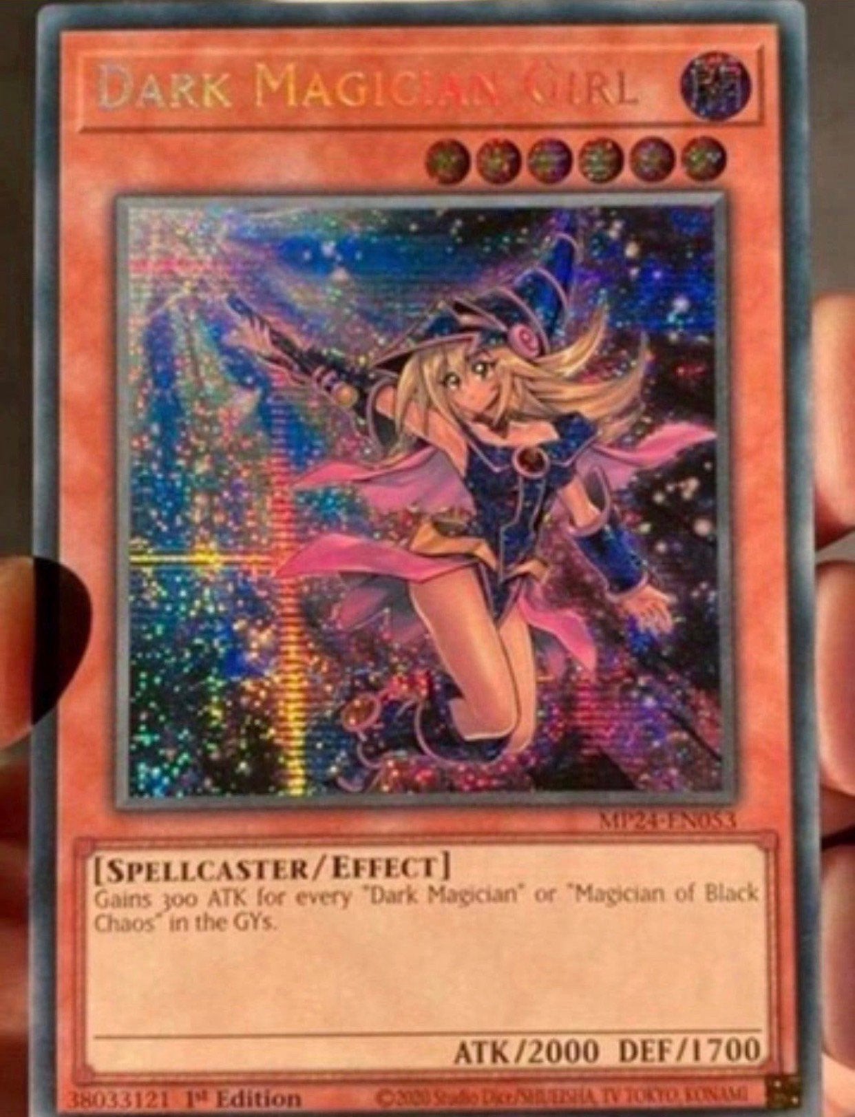 Yu-Gi-Oh! Alternate Dark Magician Girl MP24 1st Edition !, Ophalen of Verzenden, Zo goed als nieuw, Losse kaart, Foil