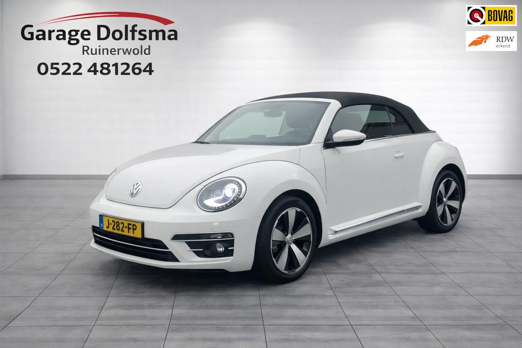 Volkswagen Beetle Cabriolet 1.4 TSI -Camera-Navi-Carplay-, Stof, Gebruikt, 4 stoelen, Wit