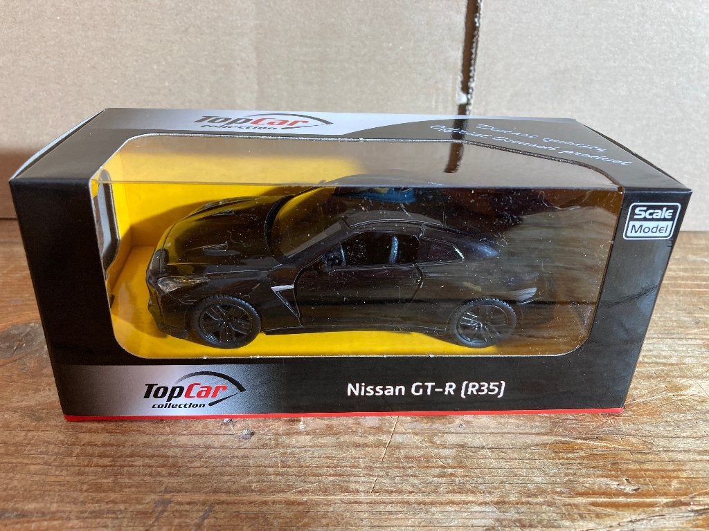 Nissan GT-R R35 Zwart 1:43 Top Collection Skyline, Ophalen of Verzenden, Nieuw, Auto, Overige merken