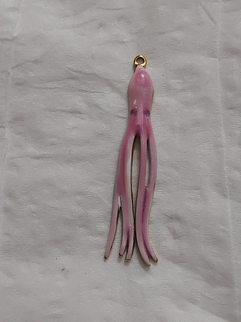Nieuw!! Roze met goud rvs octopus bedel, Verzenden, Nieuw, Bedel
