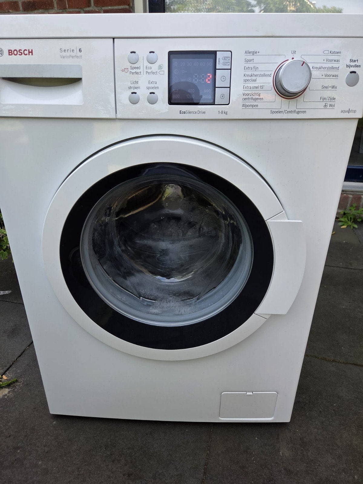 Bosch A+++ wasmachine in bijna nieuwstaat, Ophalen, 1200 tot 1600 toeren, 8 tot 10 kg, Zo goed als nieuw
