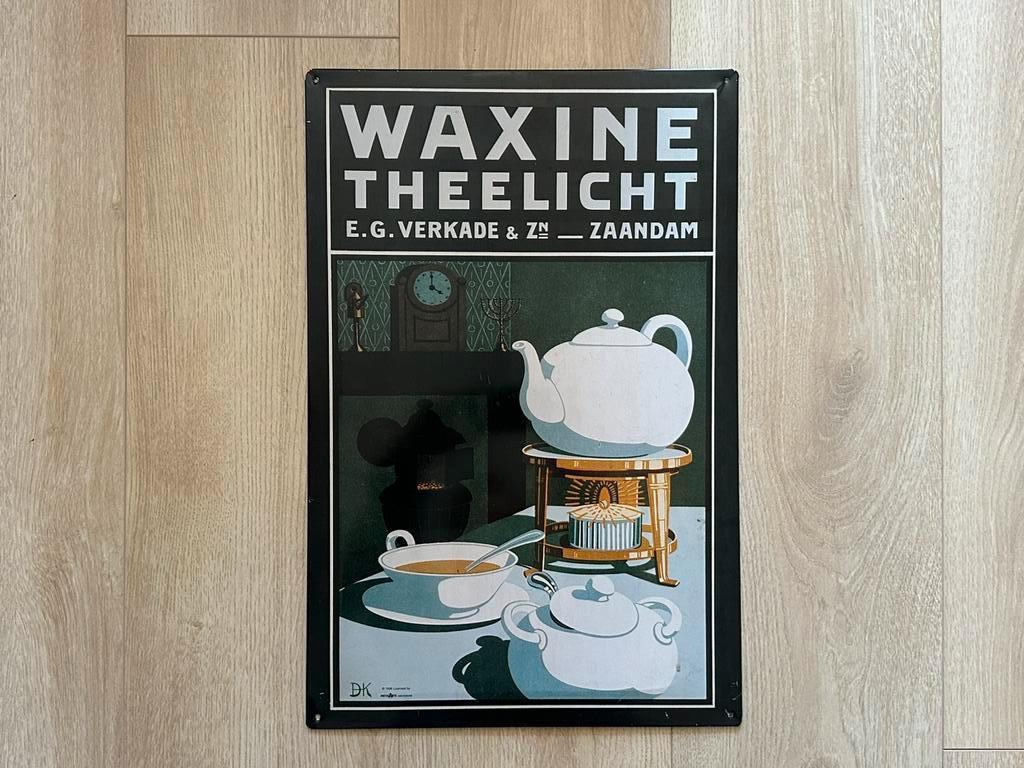 Reclamebord E.G. Verkade Waxine Theelicht 60x40, Ophalen of Verzenden, Gebruikt, Reclamebord