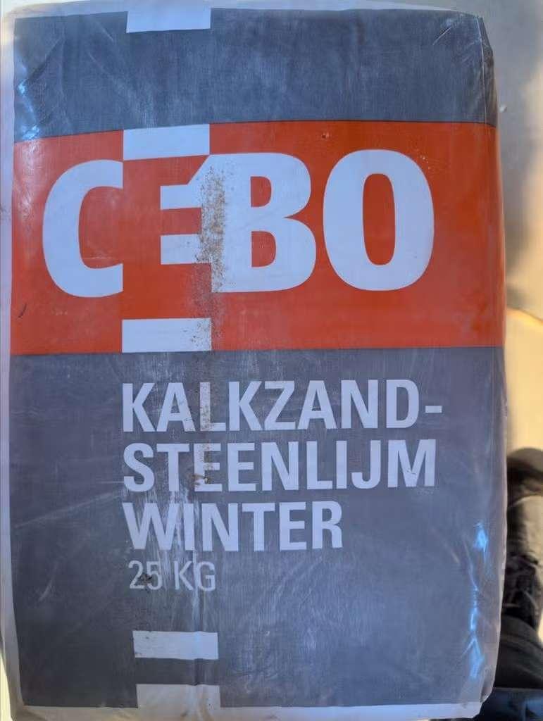 5x CEBO kalkzandsteen lijm winter 25kg zakken, Doe-het-zelf en Verbouw, Ophalen, Nieuw