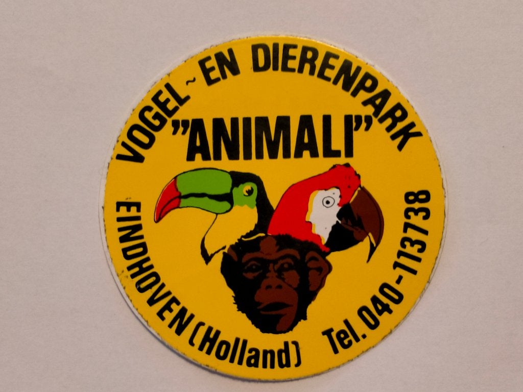 Vogel en dierenpark Animali Eindhoven vintage park sticker, Verzamelen, Verzenden, Gebruikt, Overige typen