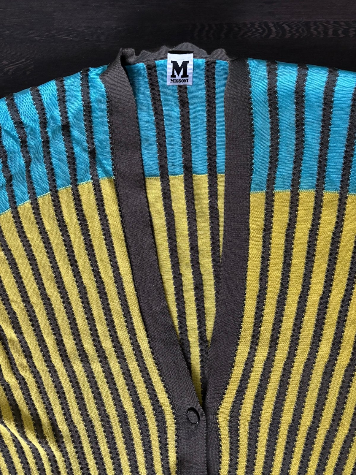 MISSONI vest geel aqua taupe, Ophalen of Verzenden, Zo goed als nieuw, Maat 38/40 (M), Meerkleurig