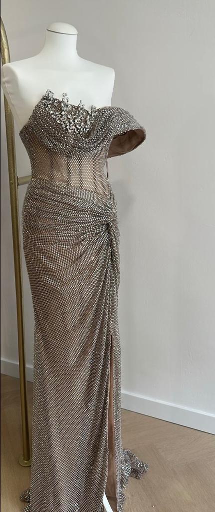 Galajurk, Kleding | Dames, Beige, Nieuw, Onbekend, Onder de knie