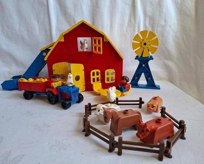 Vintage Duplo set 2655 Boerderij met tractor en windmolen, Gebruikt, Ophalen of Verzenden, Duplo, Complete set